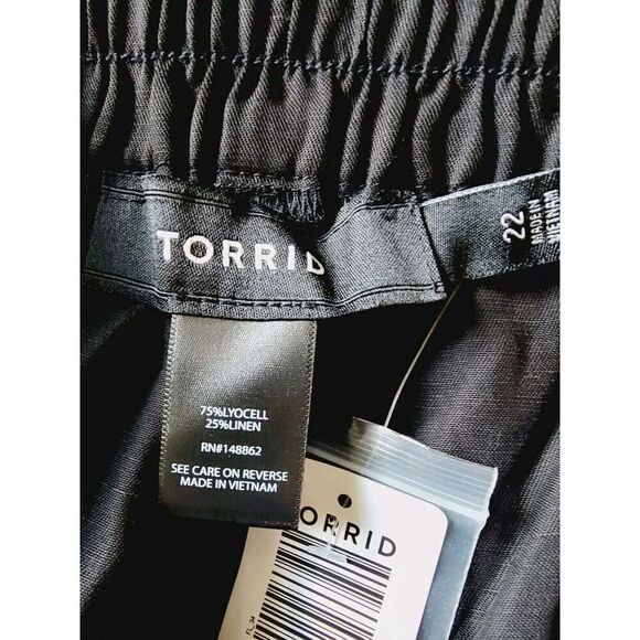 Torrid‎ 22 Linen Blend High-Rise Shorts Black Pockets Zip & Button NWT - Picture 6 of 8